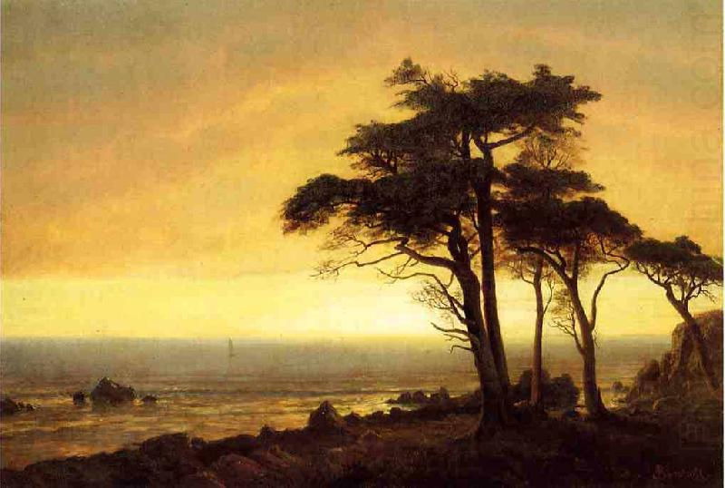 Albert Bierstadt The Sunset at Monterey Bay the California Coast china oil painting image